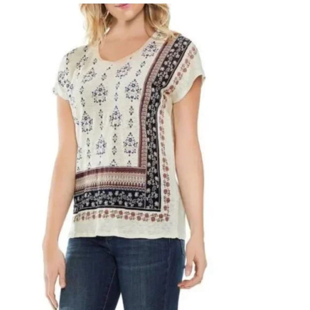 Vince Camuto Cream Linen Bandana Scarf Boho Top NWT